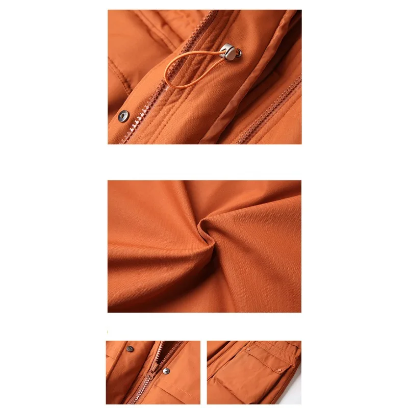 2024 New Women Down Jacket Winter Coat Female Mid Length Version Parkas Thick Warm Outwear Hooded Fur Collar Slim Fit  Overcoat