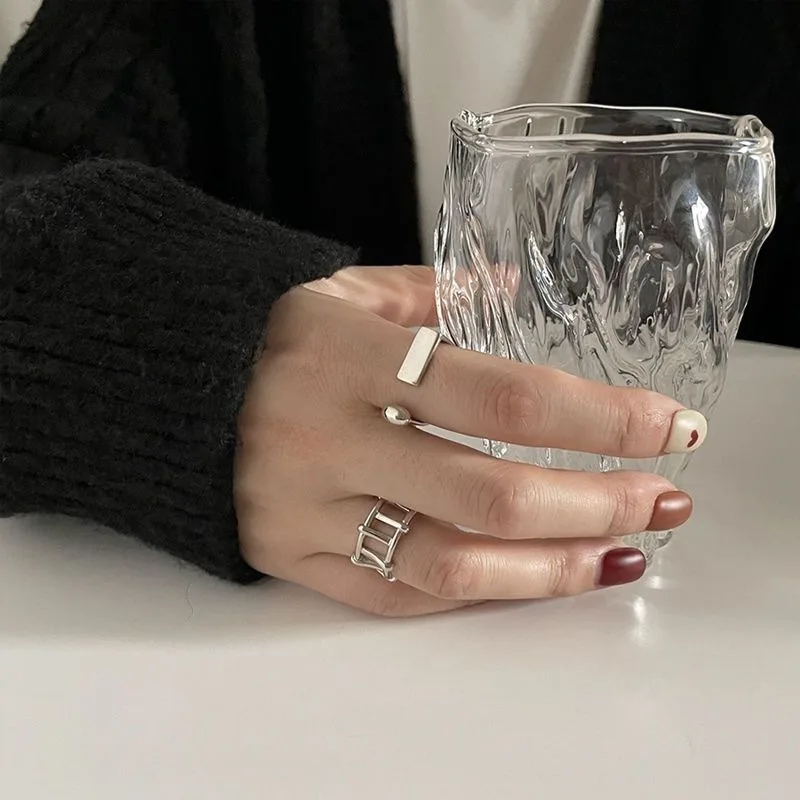 2025 Moda Donna Argento donna piatta, semplice, apertura dita, anello fatto a mano vintage, ipoallergenico, uso per feste, regalo di compleanno, diretto_voghion.com
