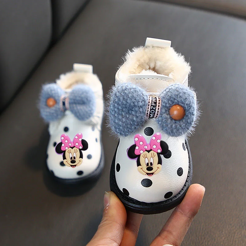 Disney Mickey mouse winter children's toddler shoes cartoon casual shoes pu Minnie girl boy baby shoes