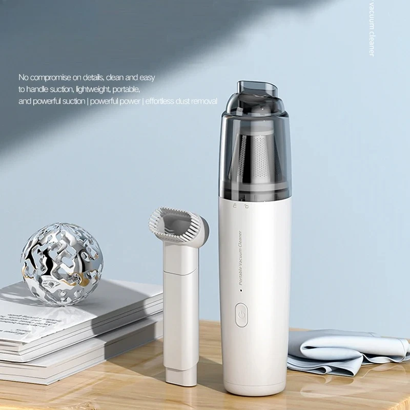 Vacuum Cleaner Car Home Portable Handheld Vacuum Cleaner Wireless Charging Metal Filter Element Mini High Power With Brush Head 1