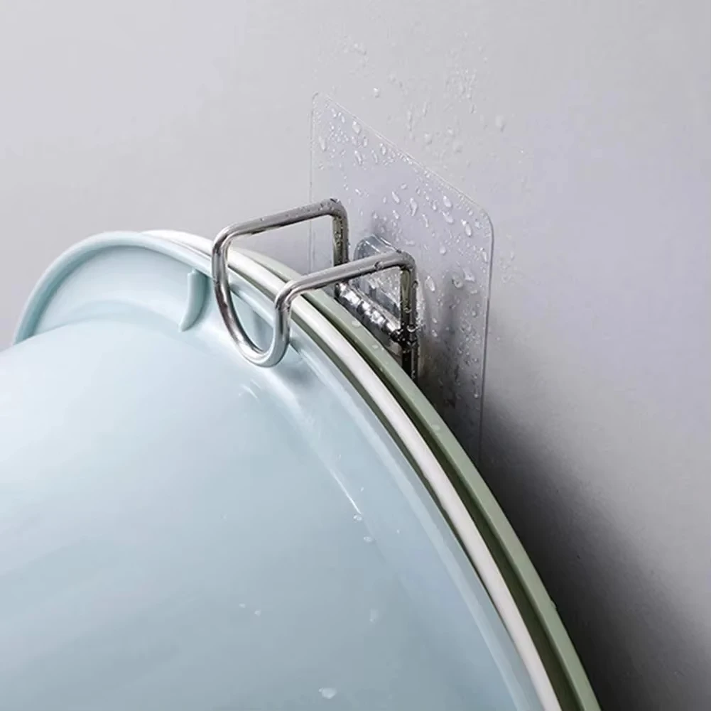 Adhesive Wall Hooks - Stainless Steel Heavy Duty Bathroom Storage Hooks | Space Saving