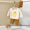 3PCS Newborn Baby Boys Clothes Long Sleeved Pineapple Pullover Shirt+Knit Pants+Hair Band Spring Autumn Soft  Children Clothing 5