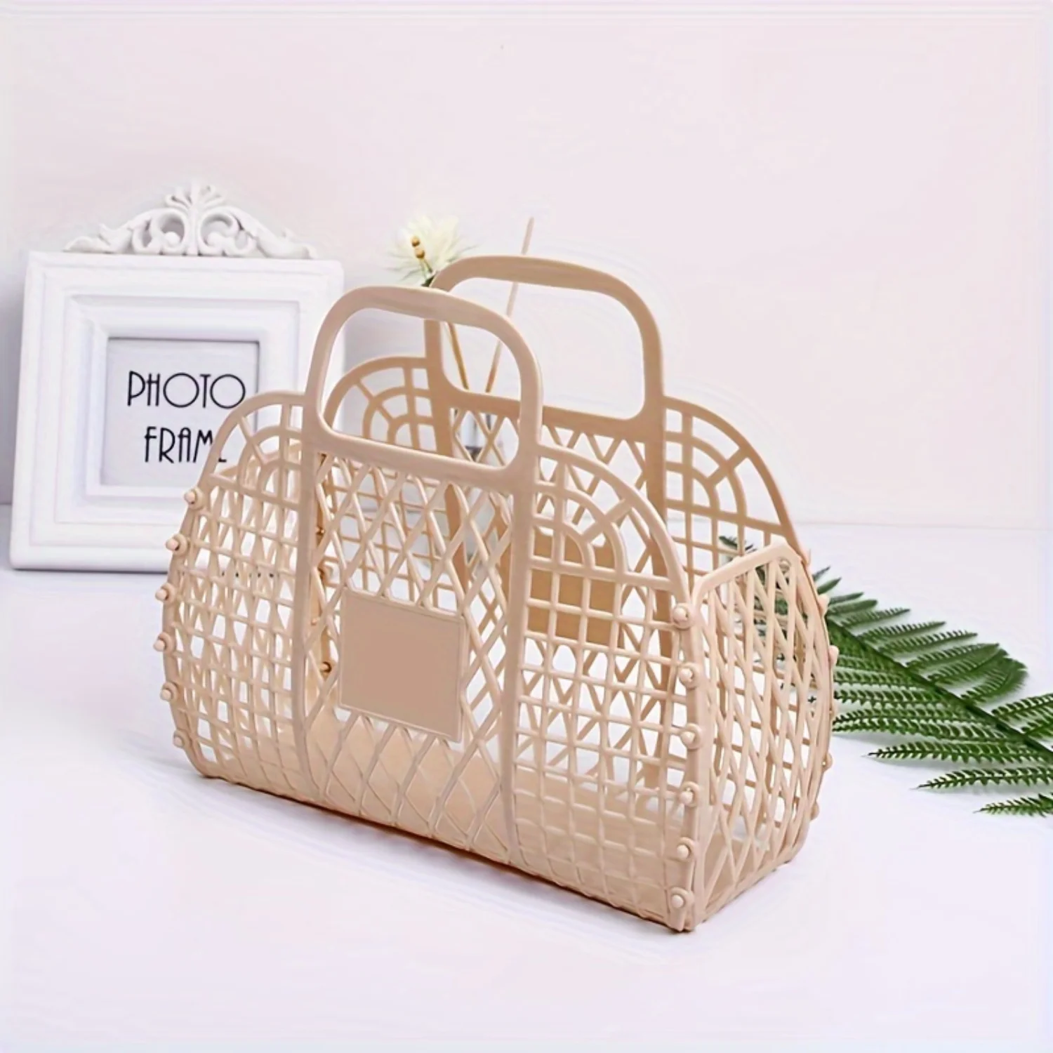 Large Capacity Waterproof Beach Tote-Durable Plastic Basket For Travel, Groceries & Organization