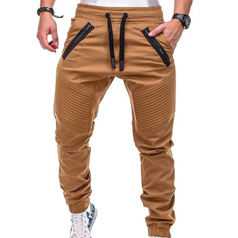 Men Casual Joggers Pants Solid Thin Cargo Sweatpants Male Multi-pocket Trousers New Mens Sportswear Hip Hop Harem Pencil Pants