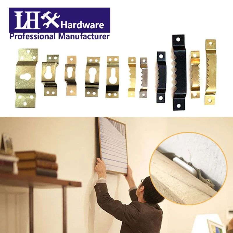 Hooks Hangers Golden for Hanging Picture oil Painting Mirror Frame with Screws 20pcs/set LHX YP68 H1