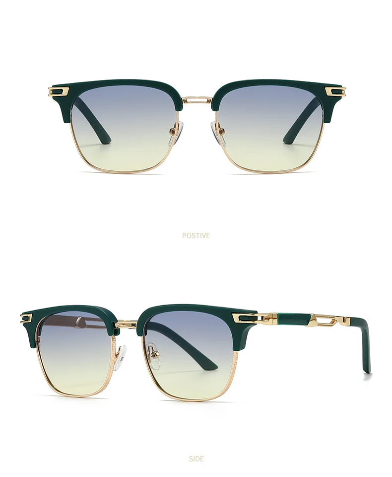 Neue Mode Metall Kleine Rahmen Quadratische Metall Designer männer und frauen Sonnenbrille Einfache Linie Stern Geformt Gleichen Stil sonnenbrille – Detail 9