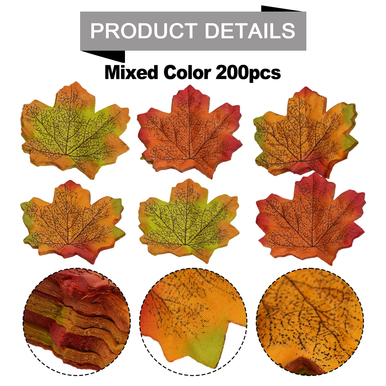 100/200pcs Herbst Ahornblatt fallen gefälschte Seiden blätter Handwerk Hochzeits feier Dekor für zu Hause Hochzeits feier Weihnachts dekoration 8*8cm – Detail 34