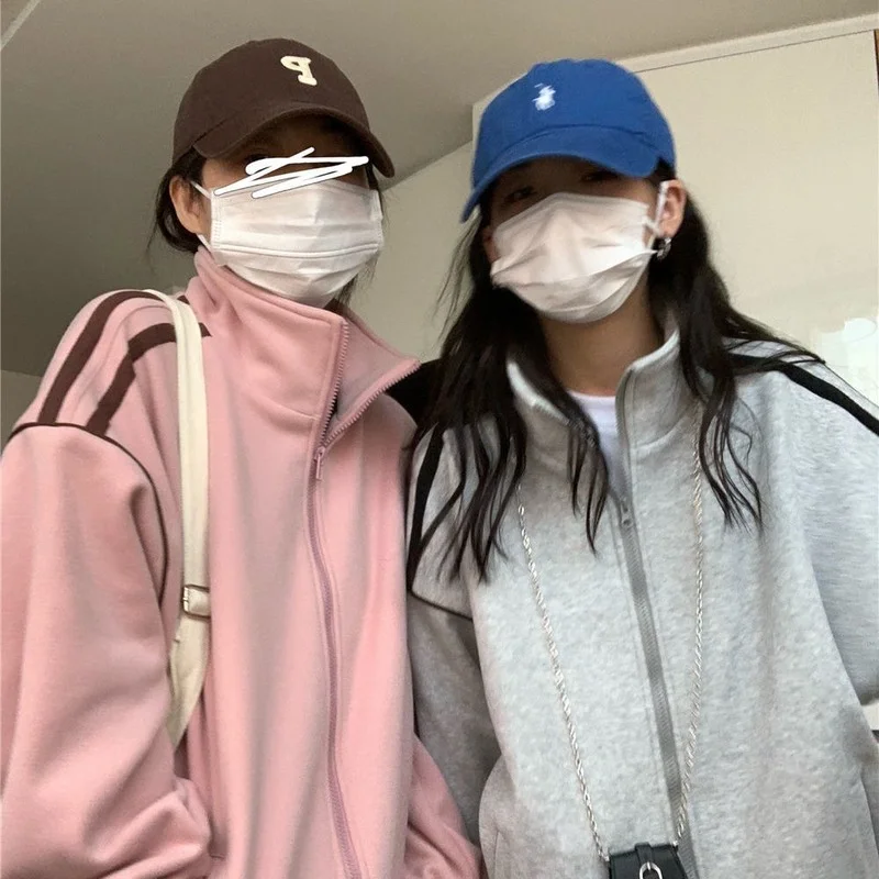 Autumn Winter Vintage Sweatshirt Women Thick Preppy Baseball Hoodies Harajuku Korean Fashion Female Clothing Hoodies Women 2023