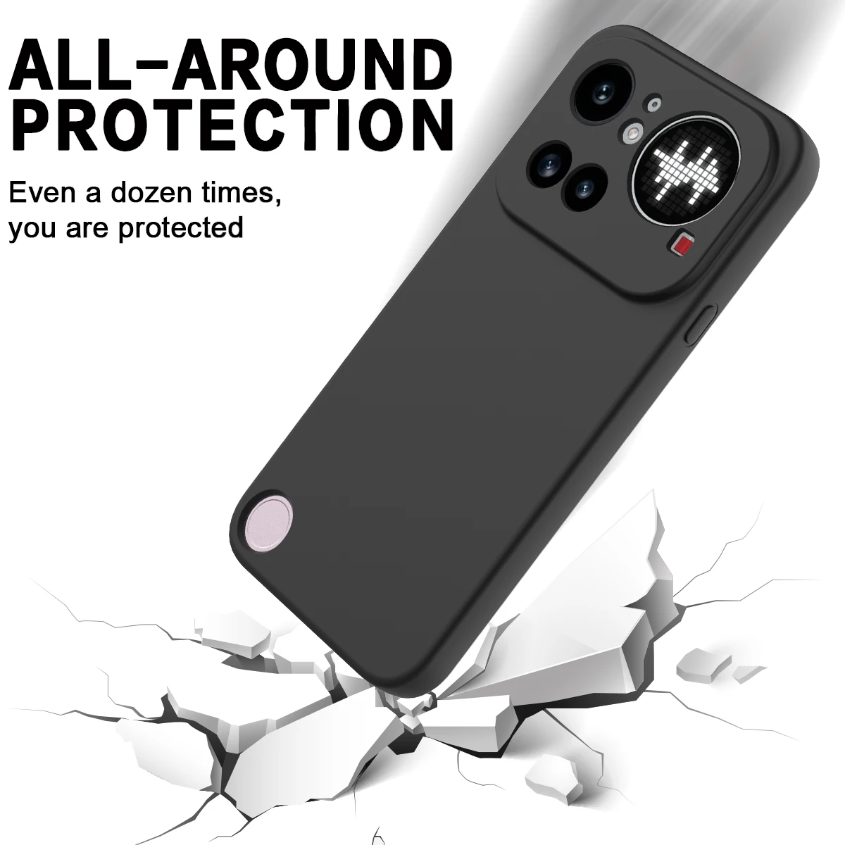 Sleek Matte Bare Silicone Shockproof Case - Ultra-Thin Fashion Cover