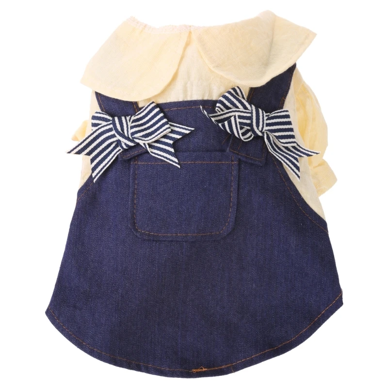 new Dogs Princess Dress Dogs Skirt Strap Dress For Girl Denims Puppies Dresses Clothing Dresses