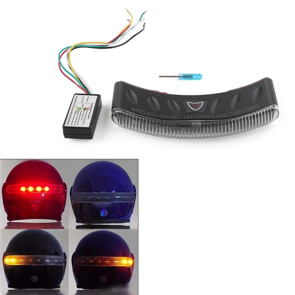 

Wireless LED Motorcycle Helmet mount Turn Signal Stop Running Brake Light Custom