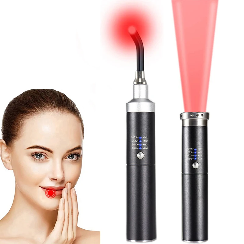 Cold Sore Treatment Device Infrared&Red Light Therapy Lamp for Canker Sore Lips Nose Ear Hands Joint Knee Feet Body Pain Relief
