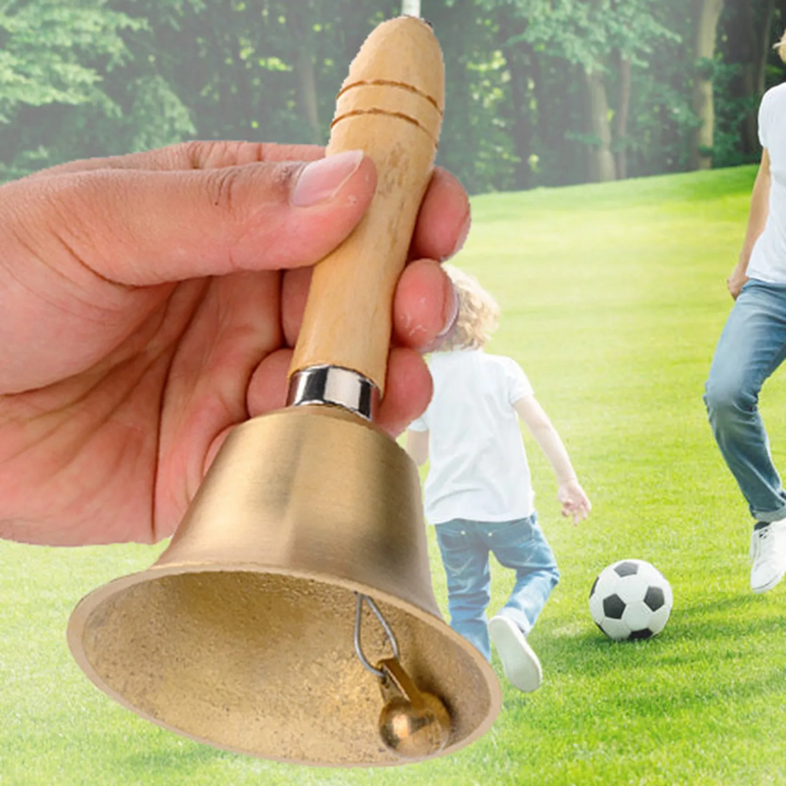 8CM Multi Functional Hand Bell Handbell With Wooden Handle For School Children Toy hand bell