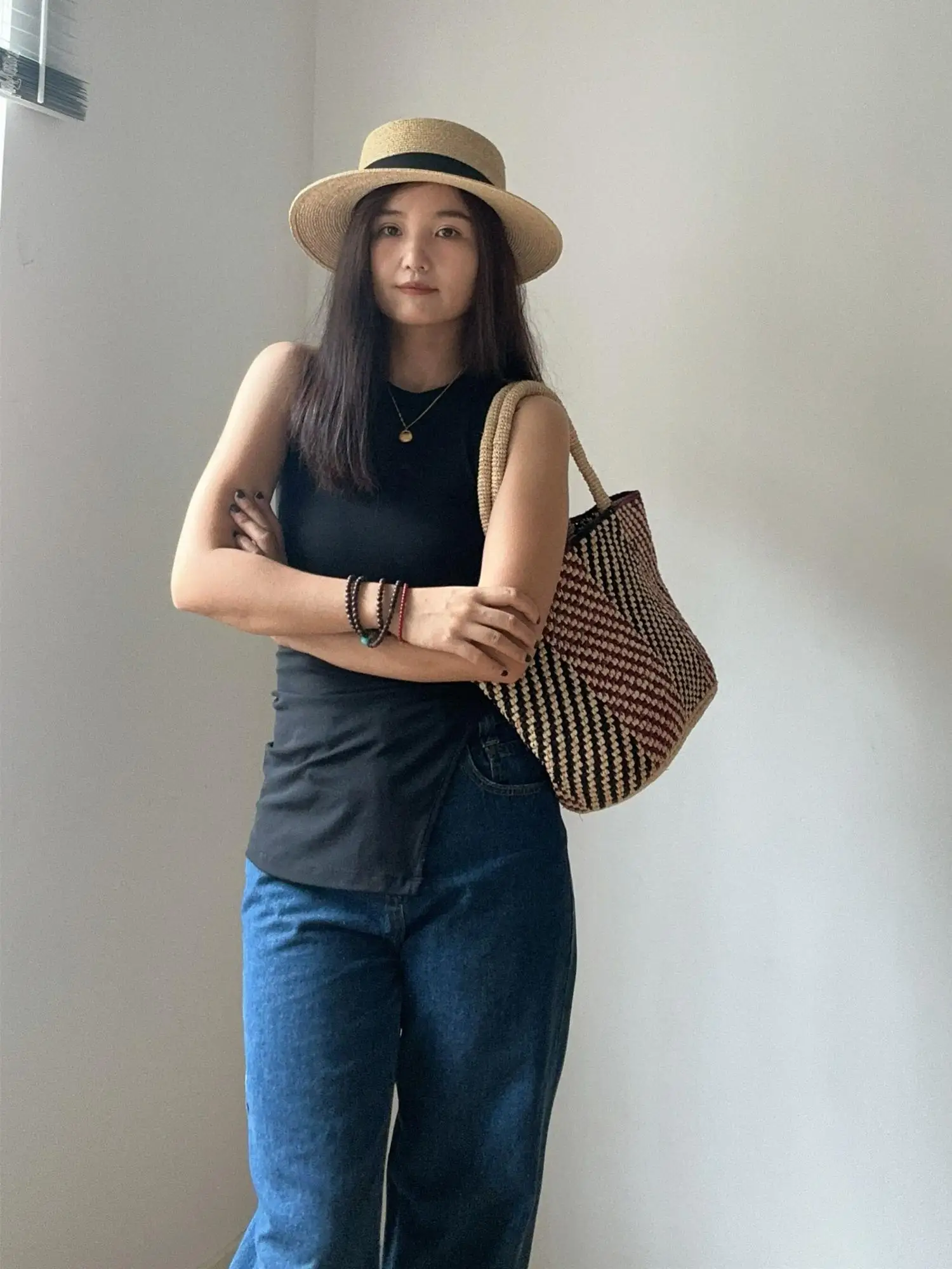 NEW 2025 Women's Classic Lafite Straw Woven Bag Women's Tote Bag Hand Woven Lazy Luxury Single Shoulder Underarm Bag