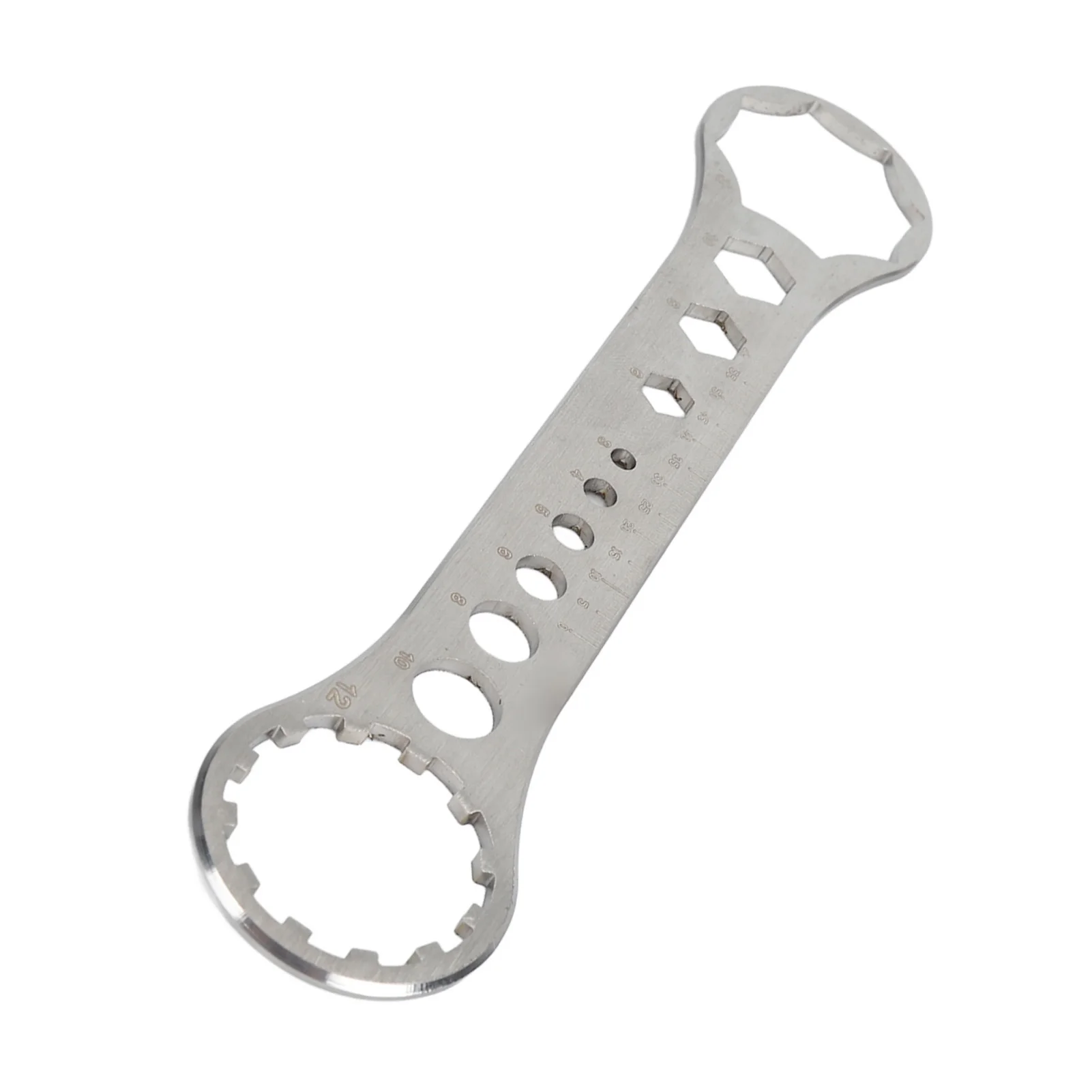 자전거 프론트 포크 수리 도구 스테인레스 스틸 8T-12T 캡 제거 및 설치 렌치 스패너 도구(산악 자전거용)