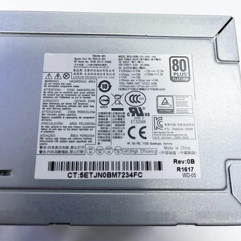 PCE009용 새 PSU 전원 공급 장치 PS-5401-1HA 796346-001 796416-001 Z240 400W