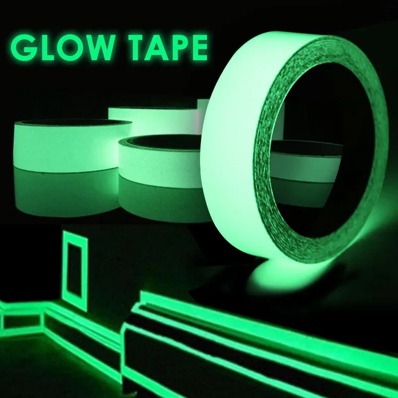 Fluorescent Tape Reflective Tape Car Stickers Funny Decal DIY Light Luminous Warning Glow Dark Night Tapes Sticker Safety Car-covers Accessories