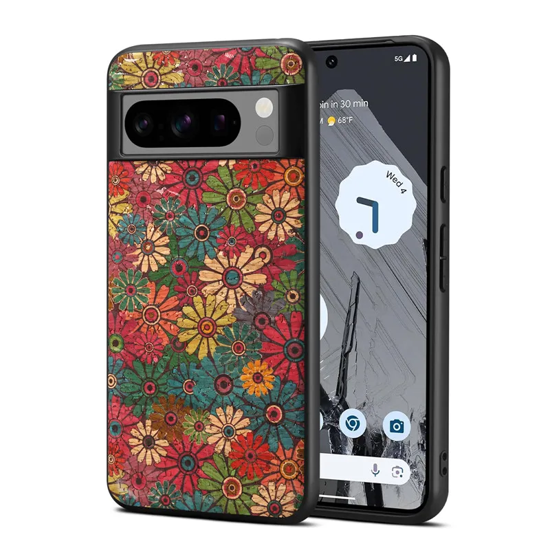 EUCAGR Ultrathin Floral Leather Phone Case - Shockproof Back Cover
