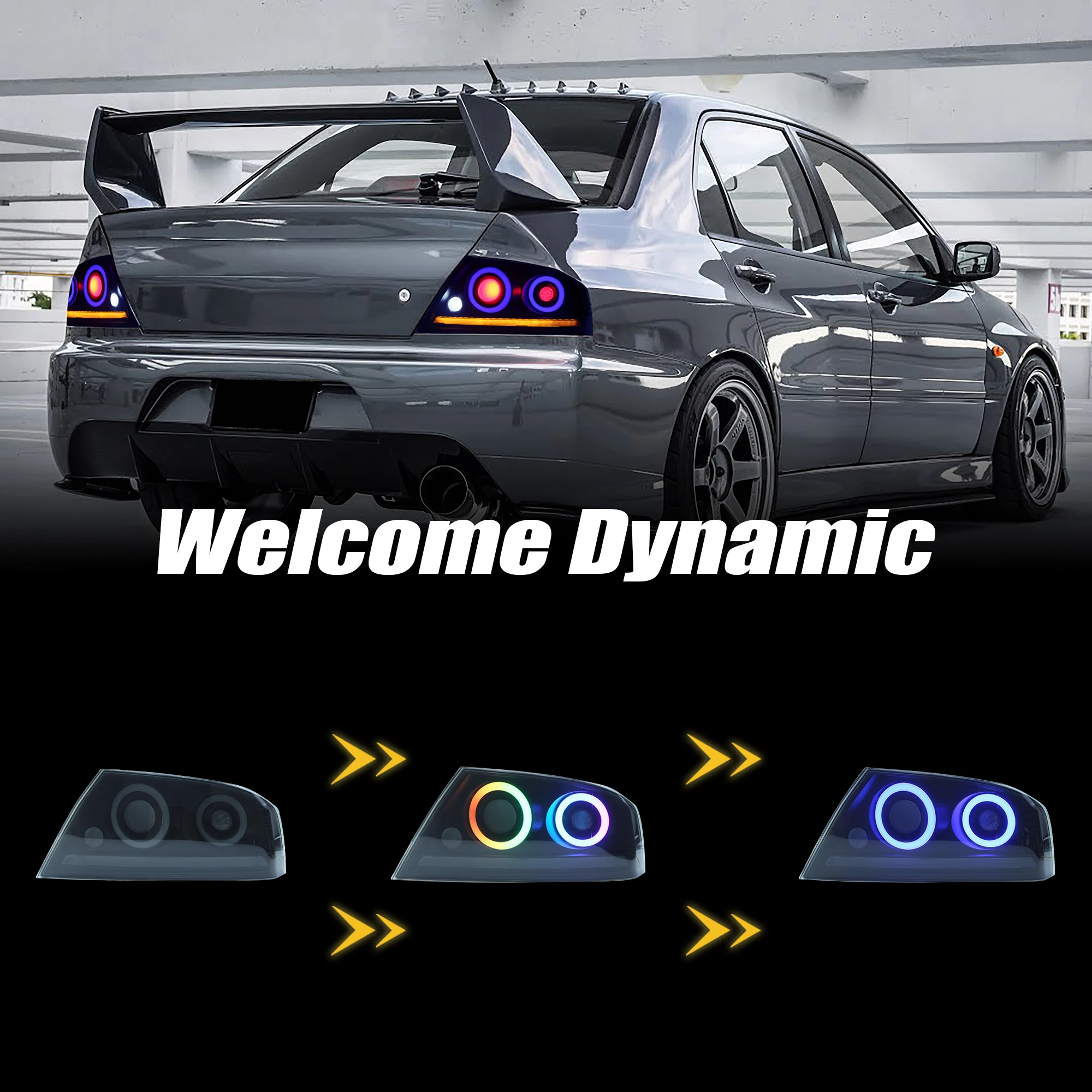 車の RGB テールランプ三菱 EVO 7/8/9 世代 (CT9A) 2001-2007