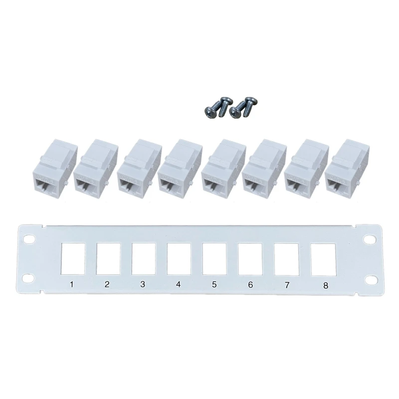 8-Port Cat 6 Shielded Patch Panel RJ45 Network 10G Ready Metal Housing Color-Coded Labeling for T568A and T568B Wiring