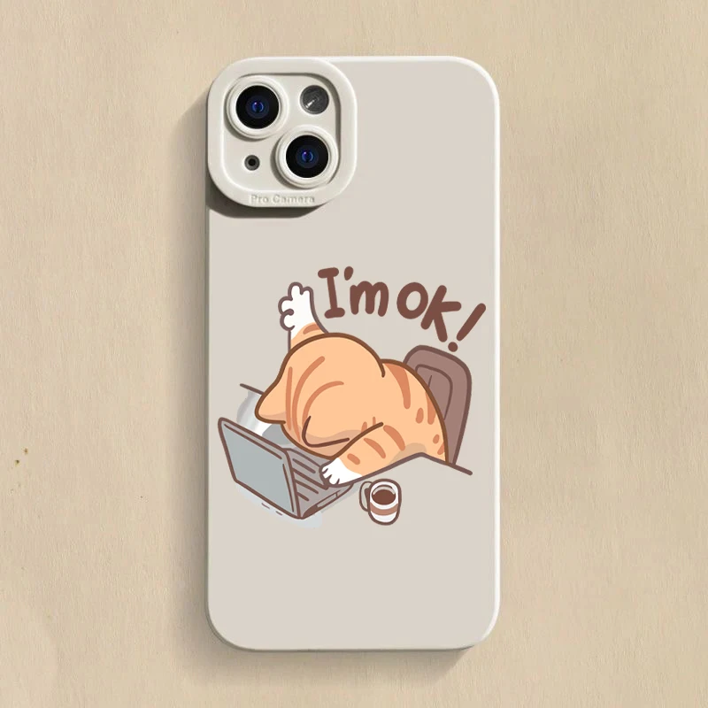 Cute Cat Pattern Silicone Phone Case For iPhone 17...