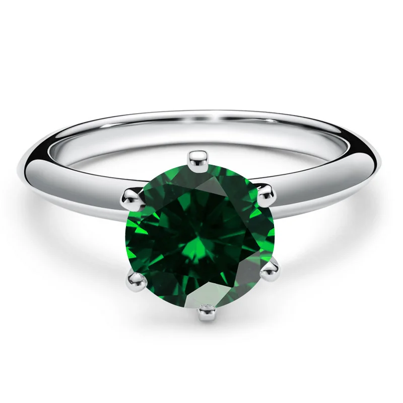 Tancise Solid Sterling Silver ring with 1 carat 6.5mm Real Moissanite for Women Wedding Engagement Fine Jewelry Gifts_voghion.com