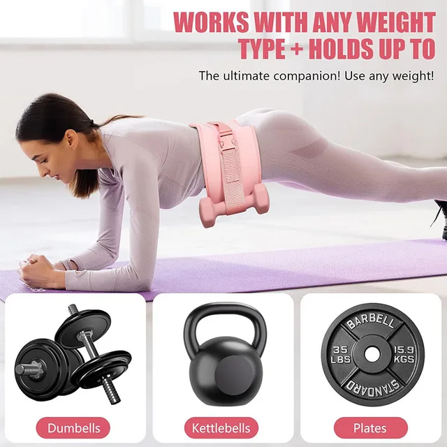 Home Gym Fitness Equipment Hip Bridge Weight Belt Fitness Waist Training Belt Dumbbell Hip Push Belt Waist Support Adjustable 4