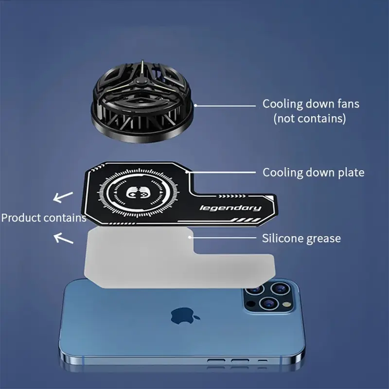 Cell Phone Cooler Plate Radiator Magnetic Radiating Sticker for Game Cooling Fans Heat Sink For IPhone/Samsung/Xiaomi - Image 4
