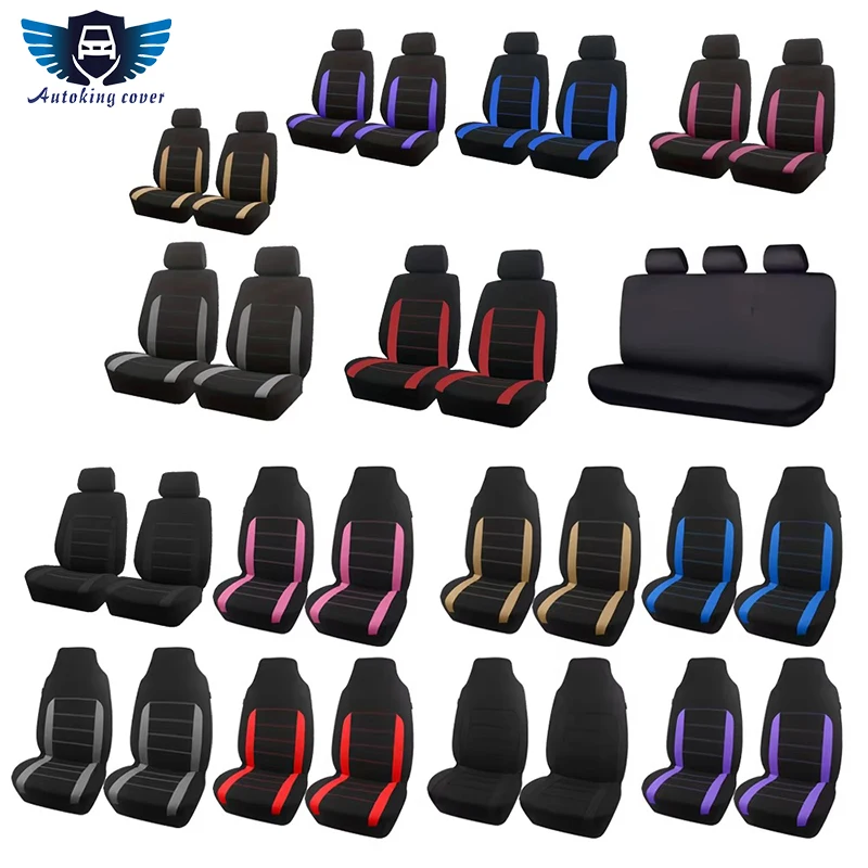 AUTOKING Universal Polyester Fabric Car Seat Covers Fit For Most Car Suv Truck Van Car Accessories Interior Airbag Compatible