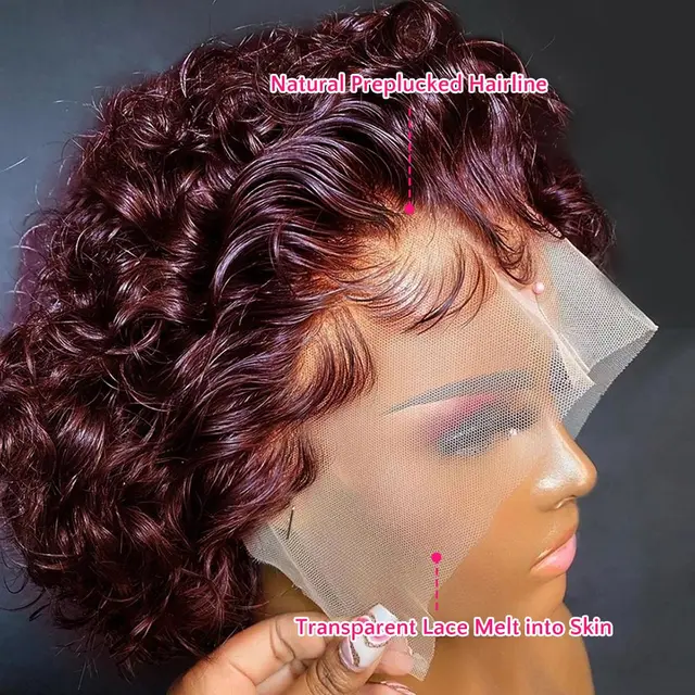 Short Curly Pixie Cut Lace Wig
