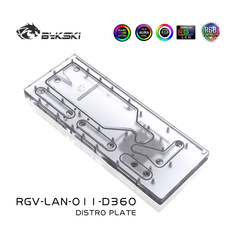Bykski Acrylic Distro Plate for LIAN LI O11 Dynamic Case / Fit Dual 360MM  Radiator / Combo DDC Pump / RGV-LAN-O11-D360