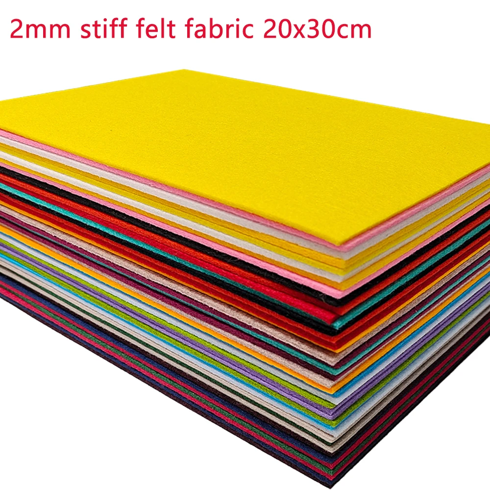 Stiff Craft Felt Polyester Color Felt Sheets 2MM Thick With 20 Colors For Choice 20*30CM For Home Decoration Mats Toy Supplies