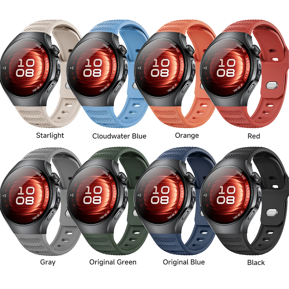 Premium No-Gap Soft Silicone Sport Watch Strap - Universal Fit