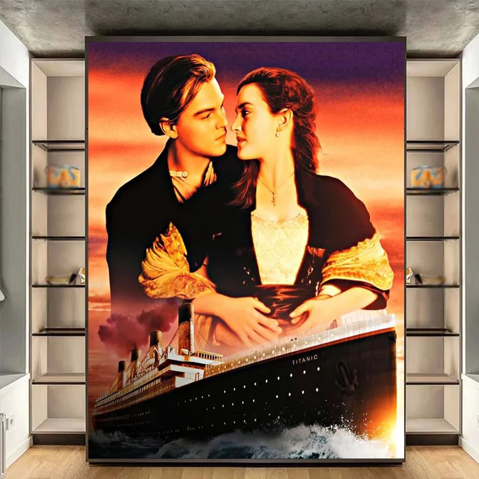 Titanic Sweet Couple Diamond Painting Classic Film Diamond Mosaic Ricamo Art Wall Decor Strass Pictures New R406