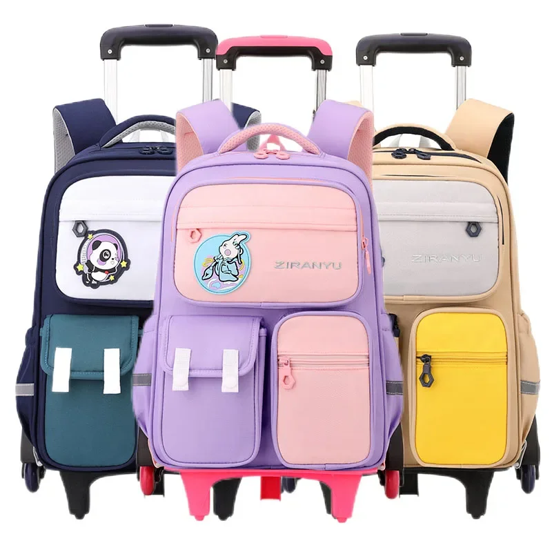 New Mochilas Escolares School Backpack Rolling Back Pack Wheeled Bagpack Kids Trolley School Bag for GirlsTravel Luggage Bolsa