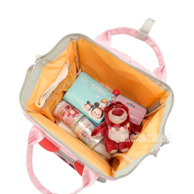 Disney New Diaper Bag Backpack 3D Cartoon Fashion Baby Diaper Bag Large Capacity Baby Bag Multi Functional Women's Backpack