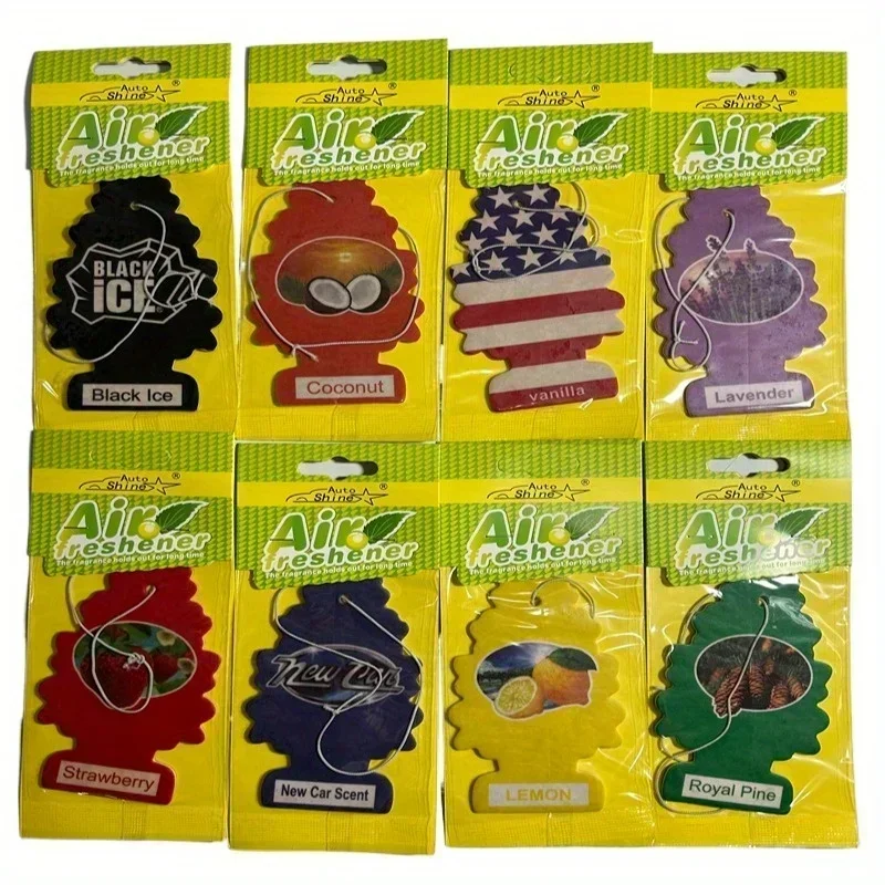 Car Air Freshener Natural Scented Tea Paper Cone Hanging Vanilia Fragrance Christmas Tree Car Accessories
