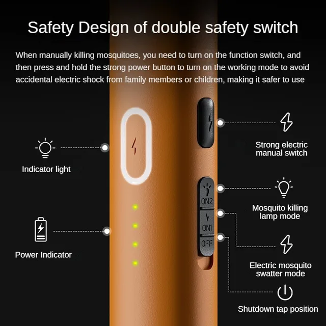 Új Intelligens Háztartás 2 -Ben 1 Szúnyog Légygyilkos Lámpa Elektromos Ütés Anti Szúnyogok Swatter Usb Újratölthető Hiba Zapper Csapda - Image 6