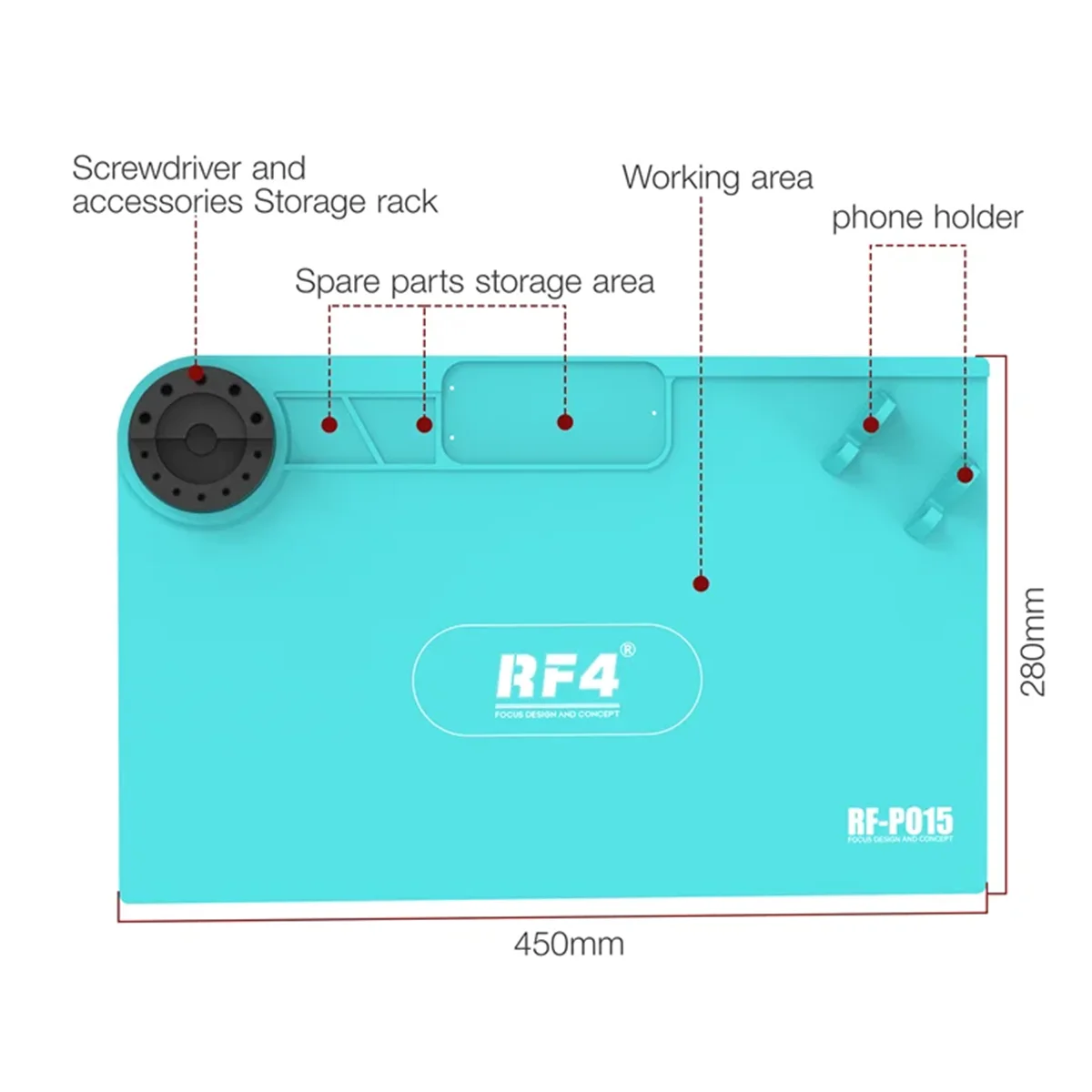RF4 RF-PO15 RF-PO16 수리 패드, 실리콘 고온 내성, 휴대폰 전자 수리 실리콘 패드