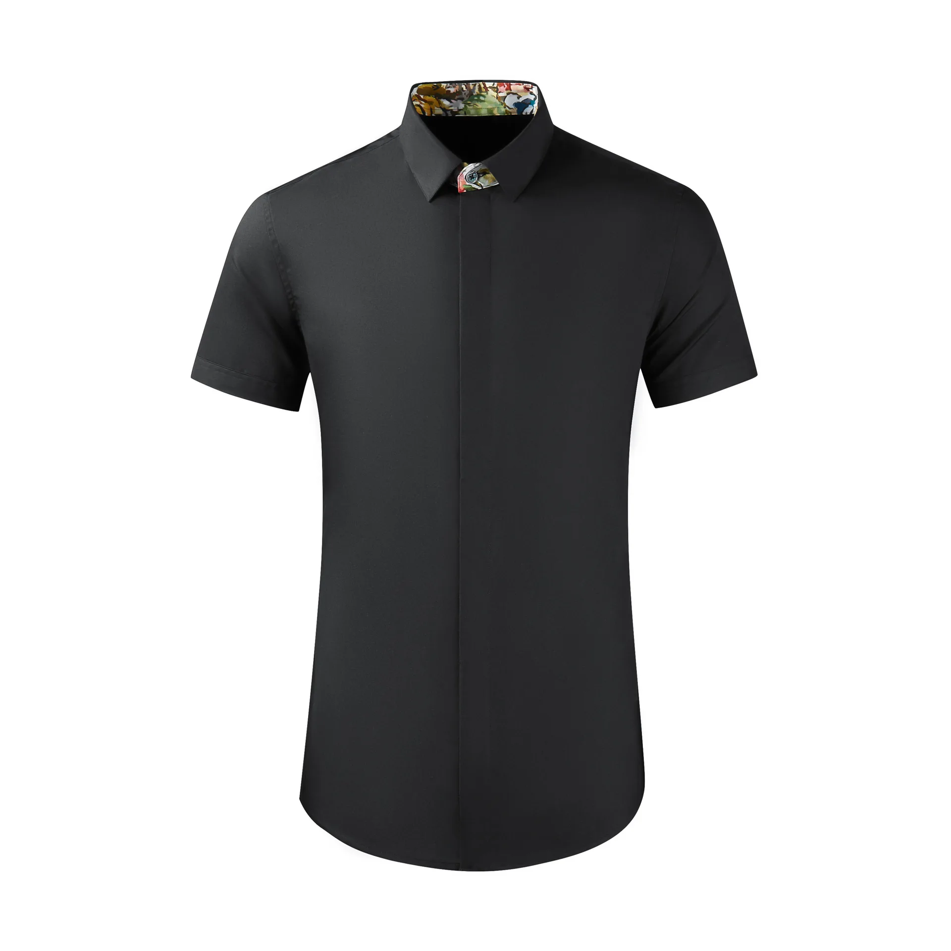 

High Quality Luxury Jewelry Men'S Short-Sleeved Shirt Light Business Style Solid Color Polo Shirtgood