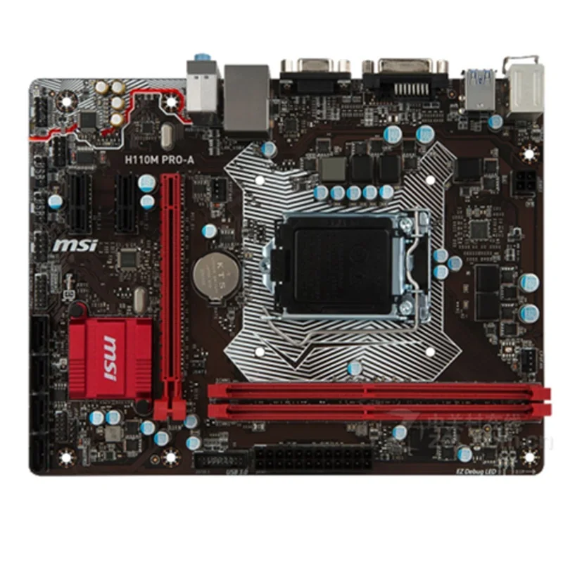 cheap pc motherboard LGA 1151 H110M Motherboard 1151 H110M-DS2V H110M PRO-A Mainboard CPU Support Intel 6th-Gen i7 i5 i3 CPU 32GB 1151 DDR4 H110 top motherboard for pc