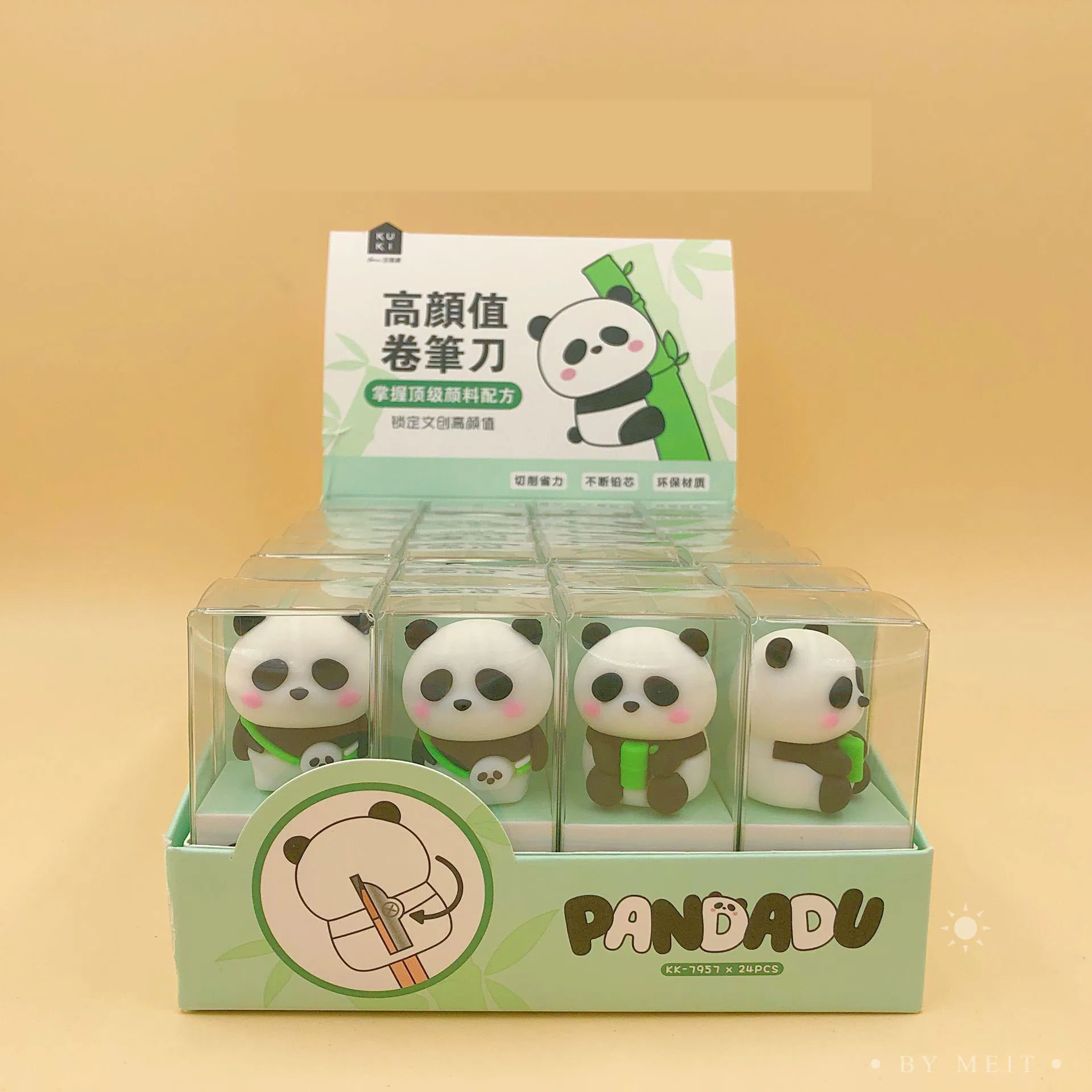 

24 pcs/lot Kawaii Panda Pencil Sharpener Cute Animal Pencil Planer Stationery Gift School Office Supplies Stationery