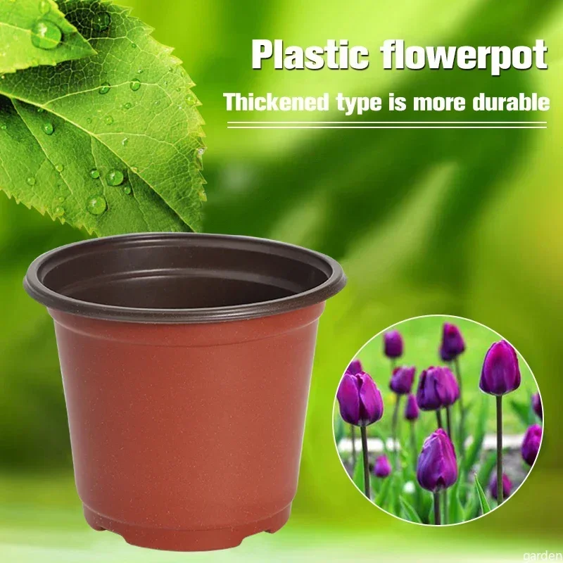 Nursery Pots 9/12/15cm Flowerpot Plastic Grow Box Fall Resistant Tray For Home Garden Plants