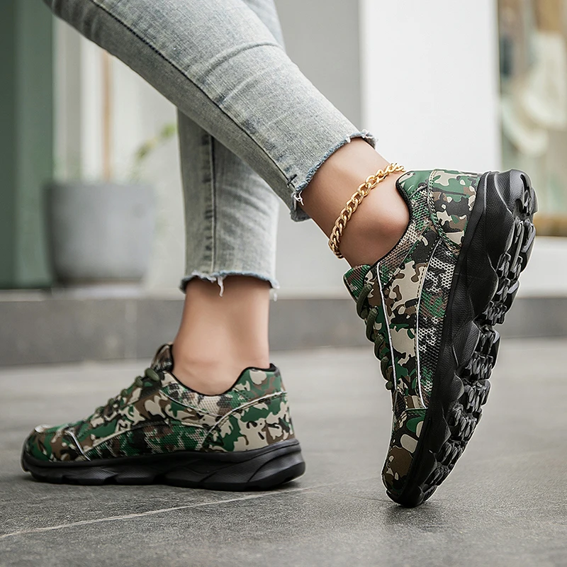 Female Camouflage Running Shoes Spring Autumn Women Athletic Fitness Jogging Sneakers Big Size 41 42 Sports Training Shoes
