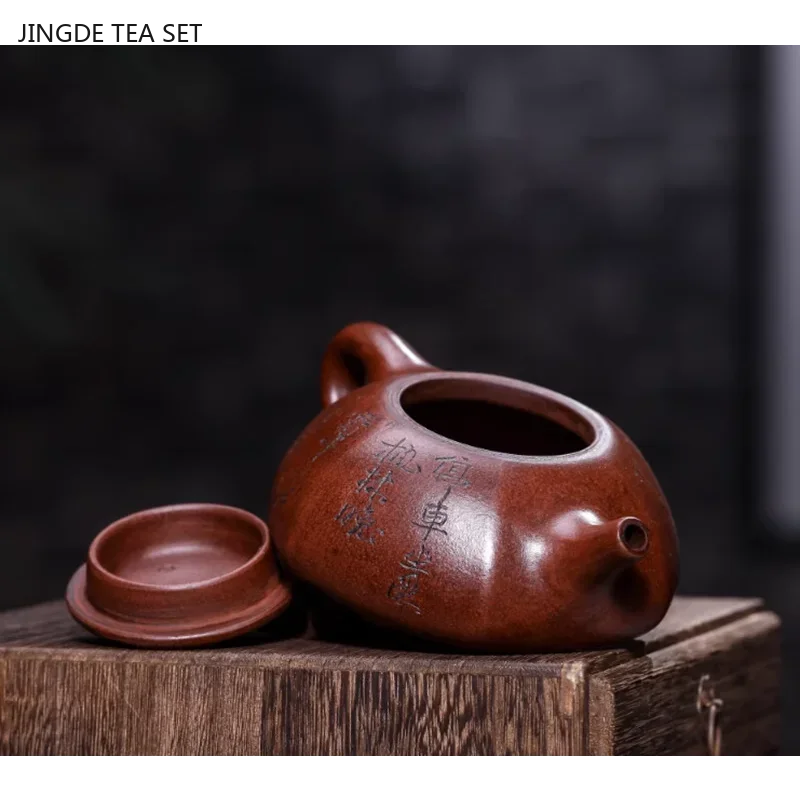 1PCS 380cc Yixing Purple Clay Teapot Handmade by Renowned Master Zhuni Authentic zisha Tea Pot