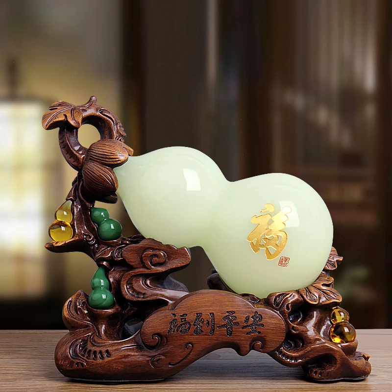 

1 Pc Zhaocai Glass Jade Gourd Decoration Living Room Home Decoration Feng Shui Decoration Housewarming Opening Gift Wine Cabinet