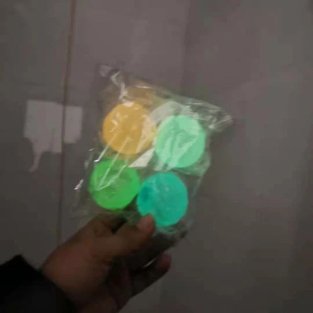 5 Pcs Glow Balls Sticky Wall Balls Stress Relief Balls Fidget Toy Ceiling Balls Glow in the Dark Decompression Squishy Dadgets 3