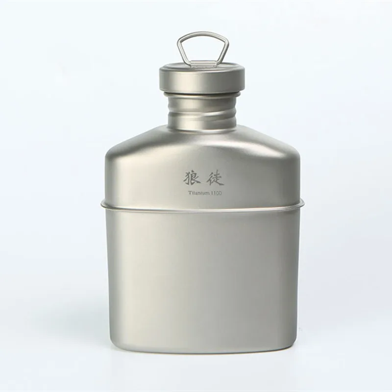 Outdoor Camping Hiking Picnic Four-piece Set Of Wild Survival Kettle Storage Box Lunch Portable Trekking BBQ Pure Titanium Gear 4