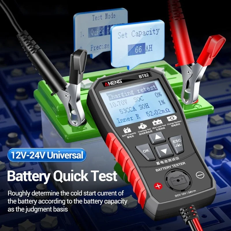 Multifunction Diagnostic Instrument Lead acid Battery Cranking Charging Analyzer Tester Battery