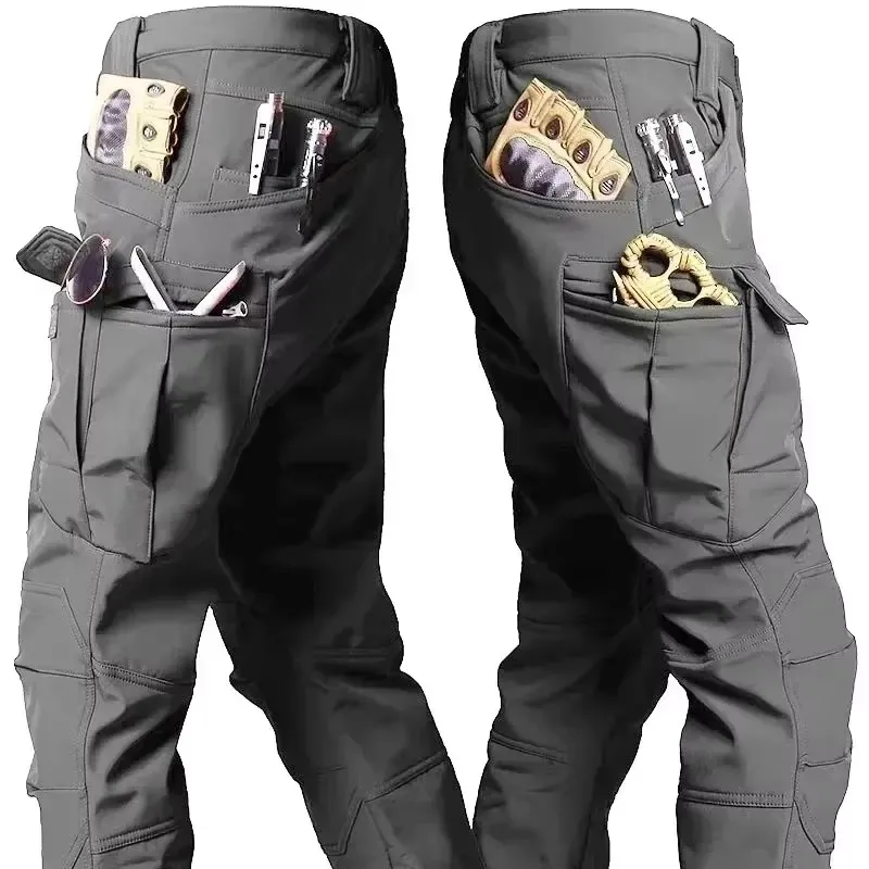 Pantalon cargo polaire 5XL 6XL coupe droite - Loose tactique casual travail randonnée